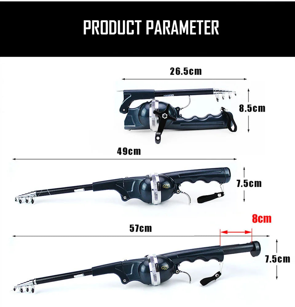 Ultra-Compact Folding Fishing Rod & Reel – Ice & Travel