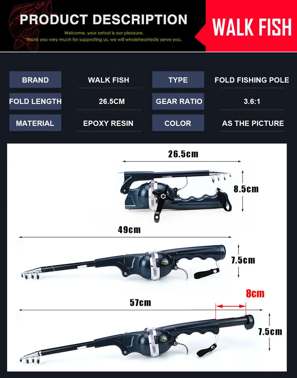 Ultra-Compact Folding Fishing Rod & Reel – Ice & Travel