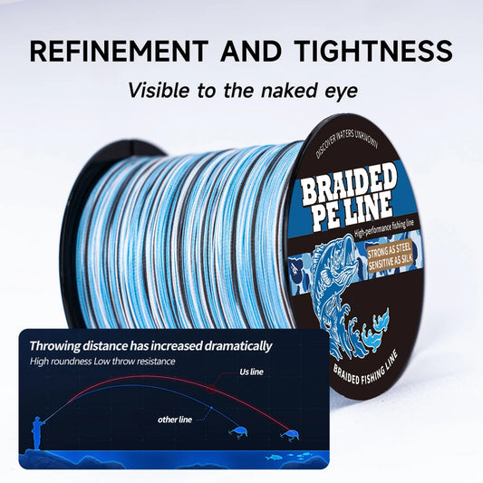 PE Braided Fishing Line – 300m, Zero Stretch (Sizes 0.8–6.0)