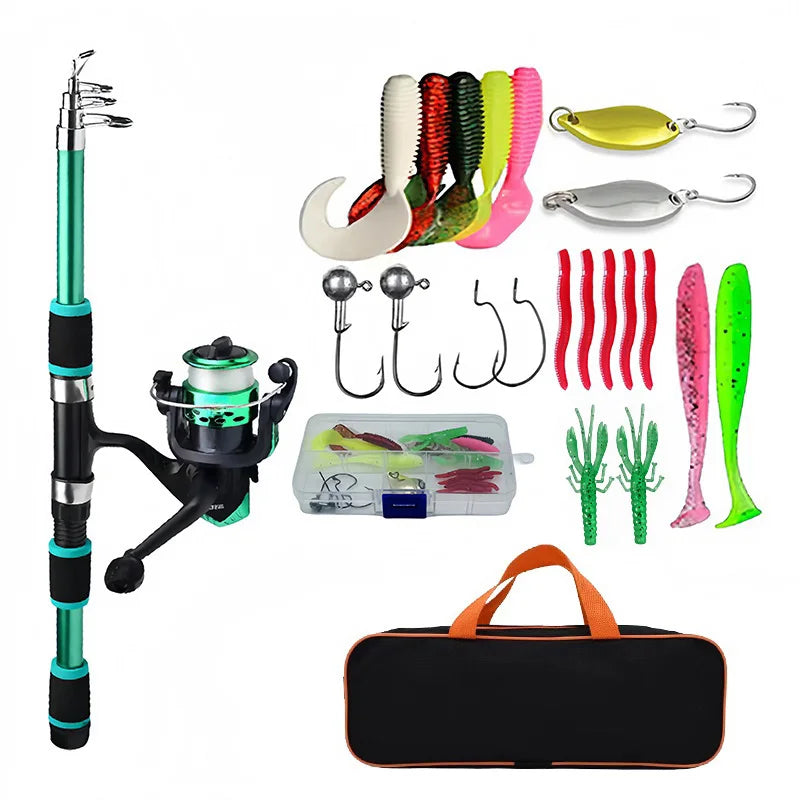 Telescopic Fishing Pole Full Kit – All-in-One Starter Set