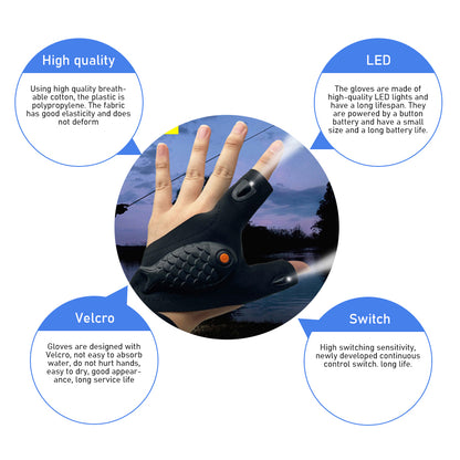 Glow-in-the-Dark Fishing Gloves – Night Fishing Safety